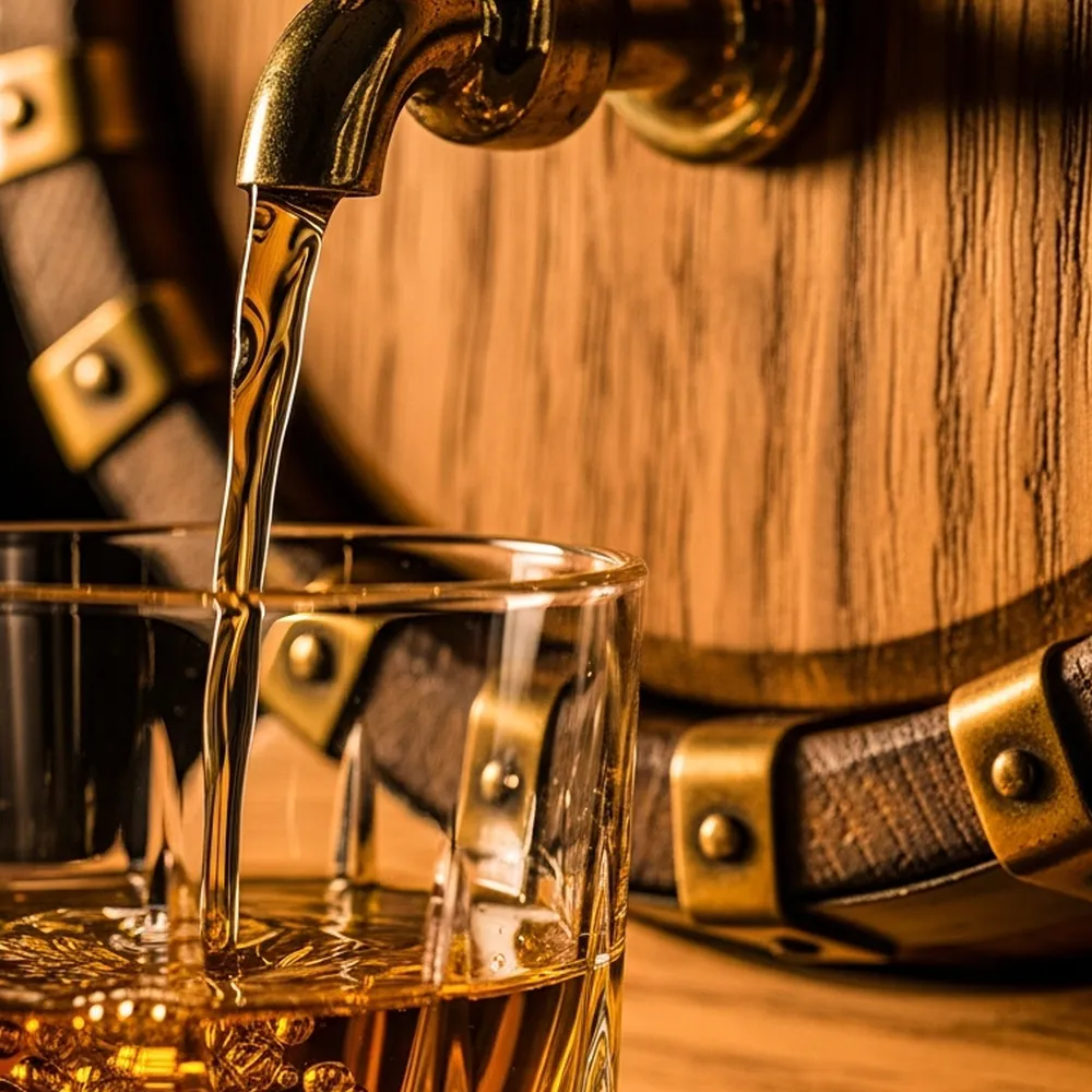 樽から注がれるウイスキー