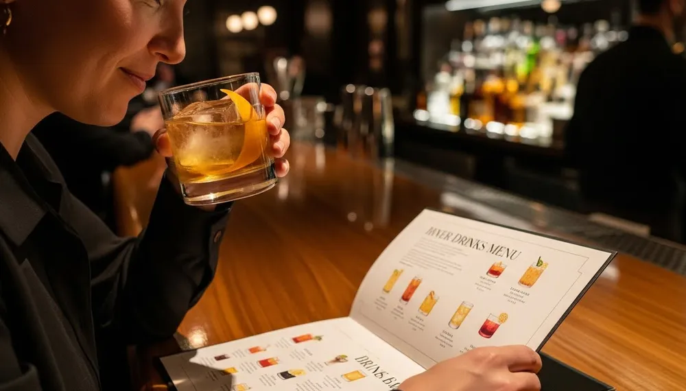 1杯目を飲みながらメニューを開く